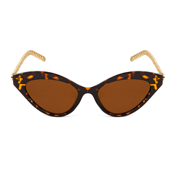 Jennie Cat Eye Gold and Brown Sunglasses