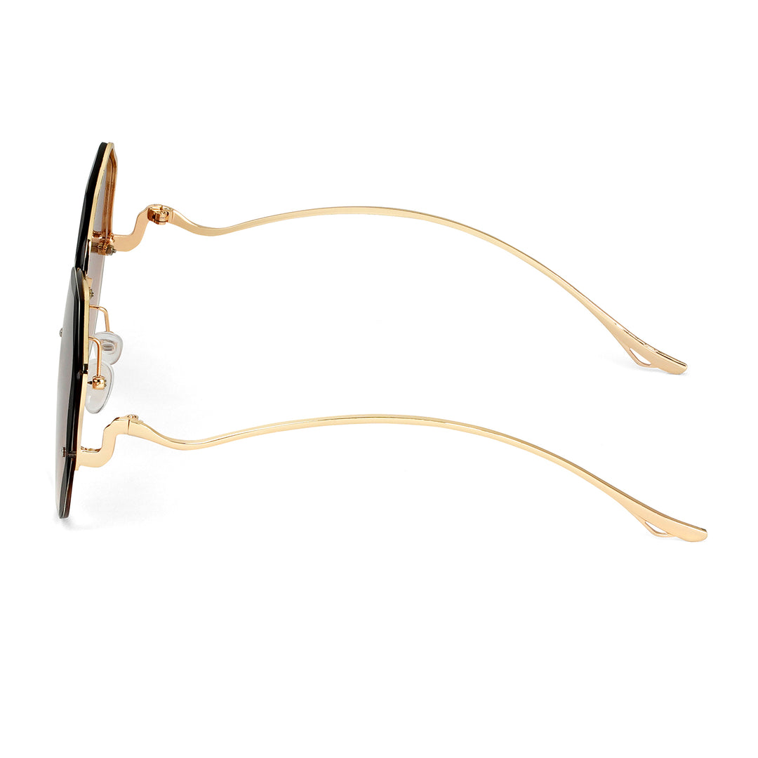 Fetucia Octagon Round  Brown  Sunglasses