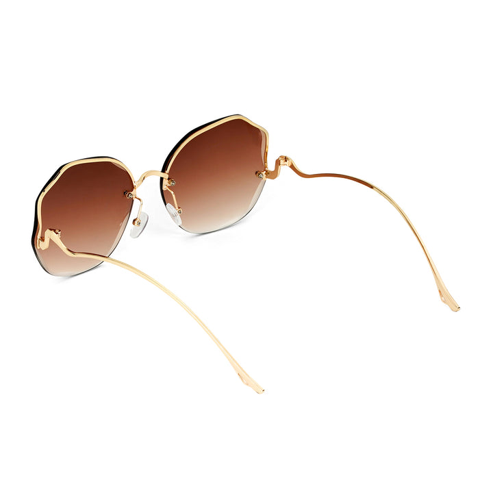Fetucia Octagon Round  Brown  Sunglasses