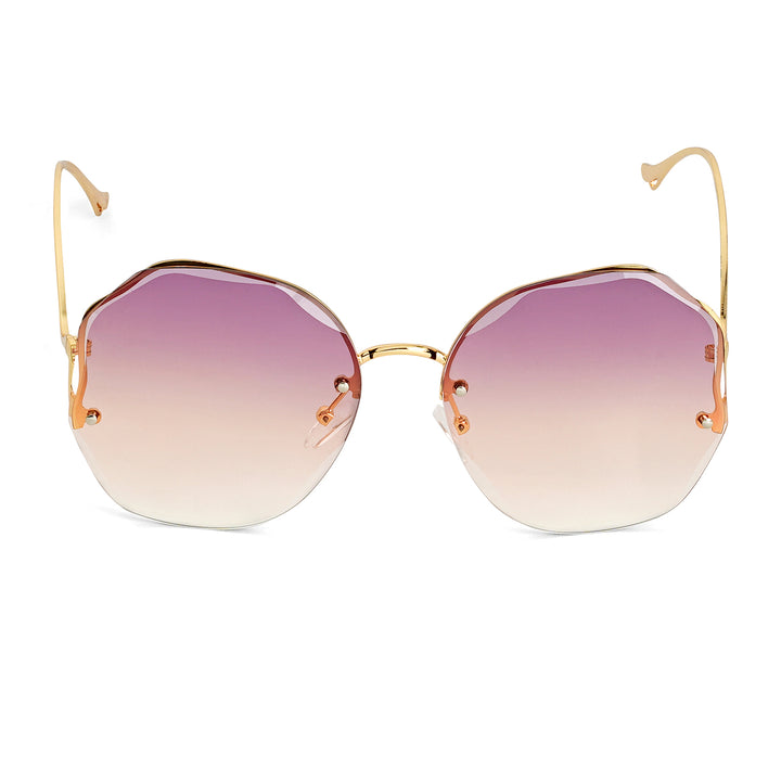 Fetucia Octagon Round Pink Sunglasses