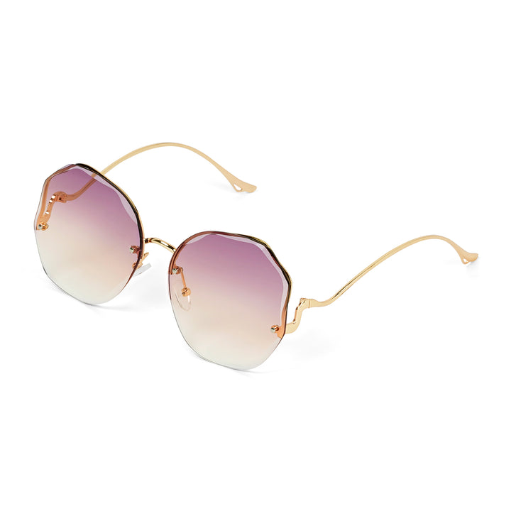 Fetucia Octagon Round Pink Sunglasses