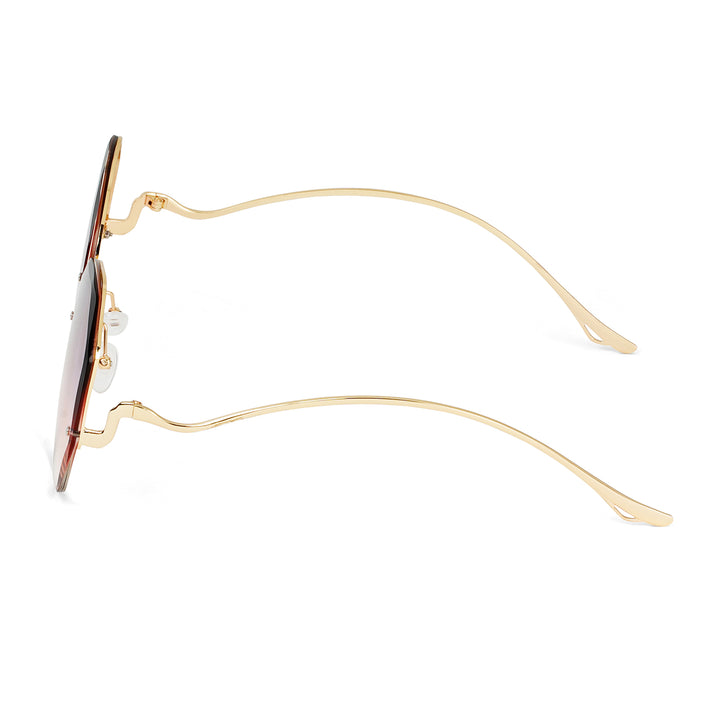 Fetucia Octagon Round Pink Sunglasses