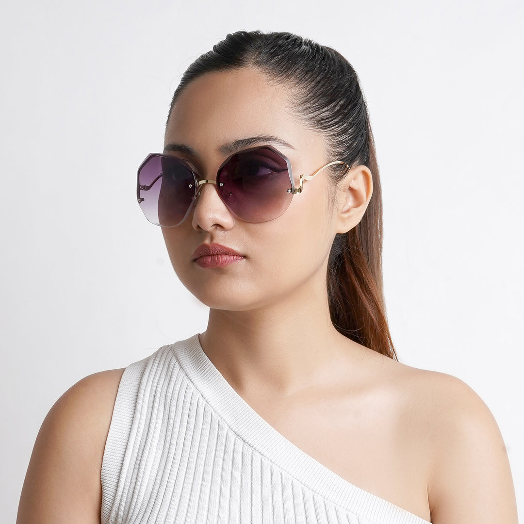 Fetucia Octagon Round Purple & Pink  Sunglasses