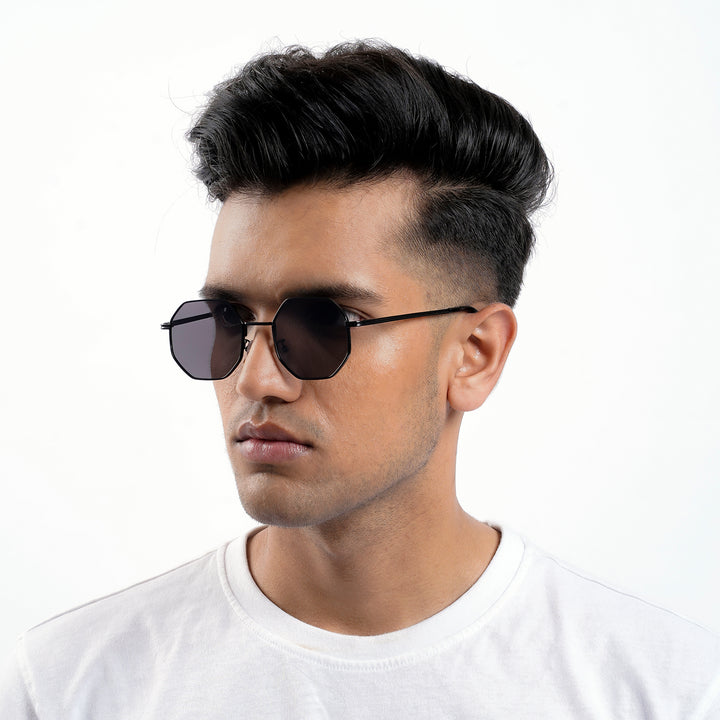 Suga Octagon Round Black Sunglasses