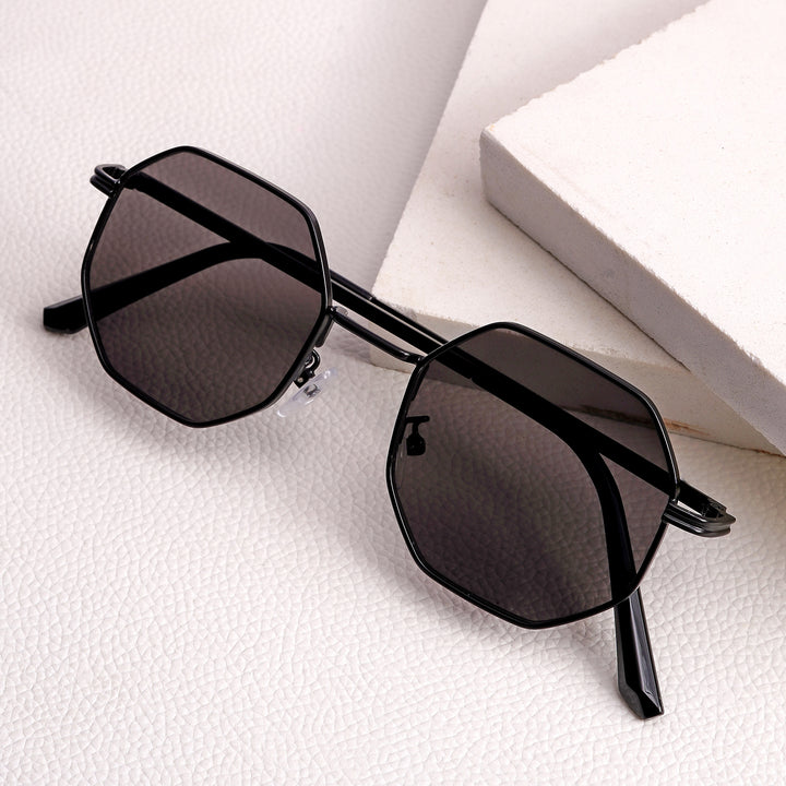 Suga Octagon Round Black Sunglasses
