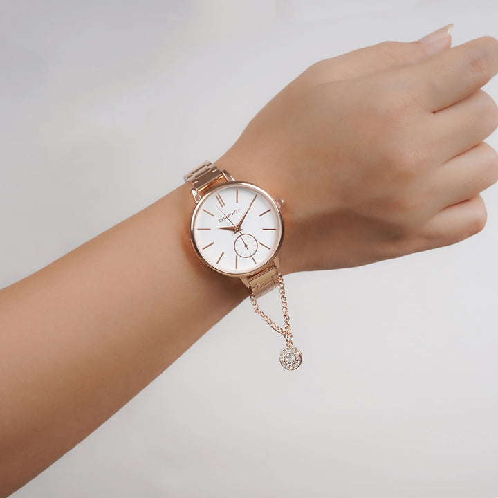 Sleek Rhinestones Watch & Charm Set