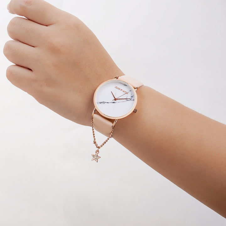 Pink Starry Night Watch & Charm Set