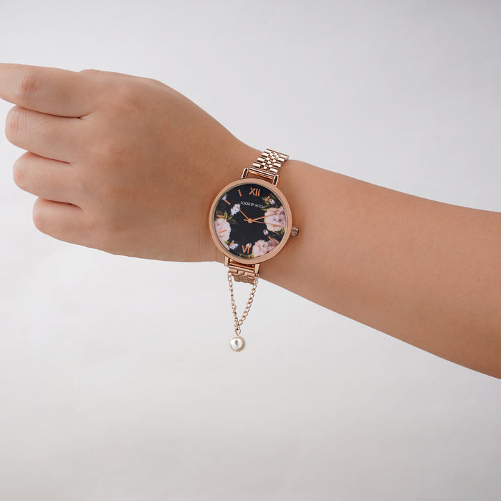 Floral Pearls Watch & Charm Set