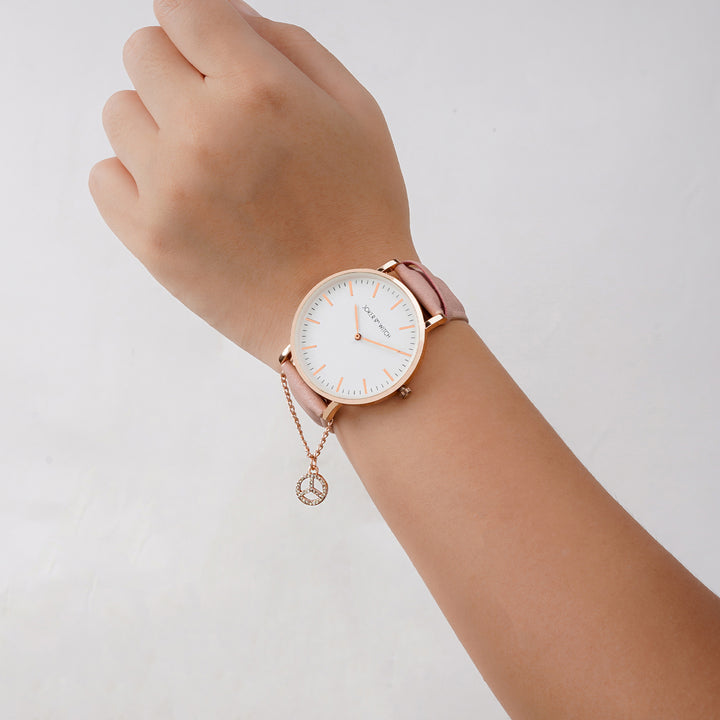 Pink Peace Watch & Charm Set