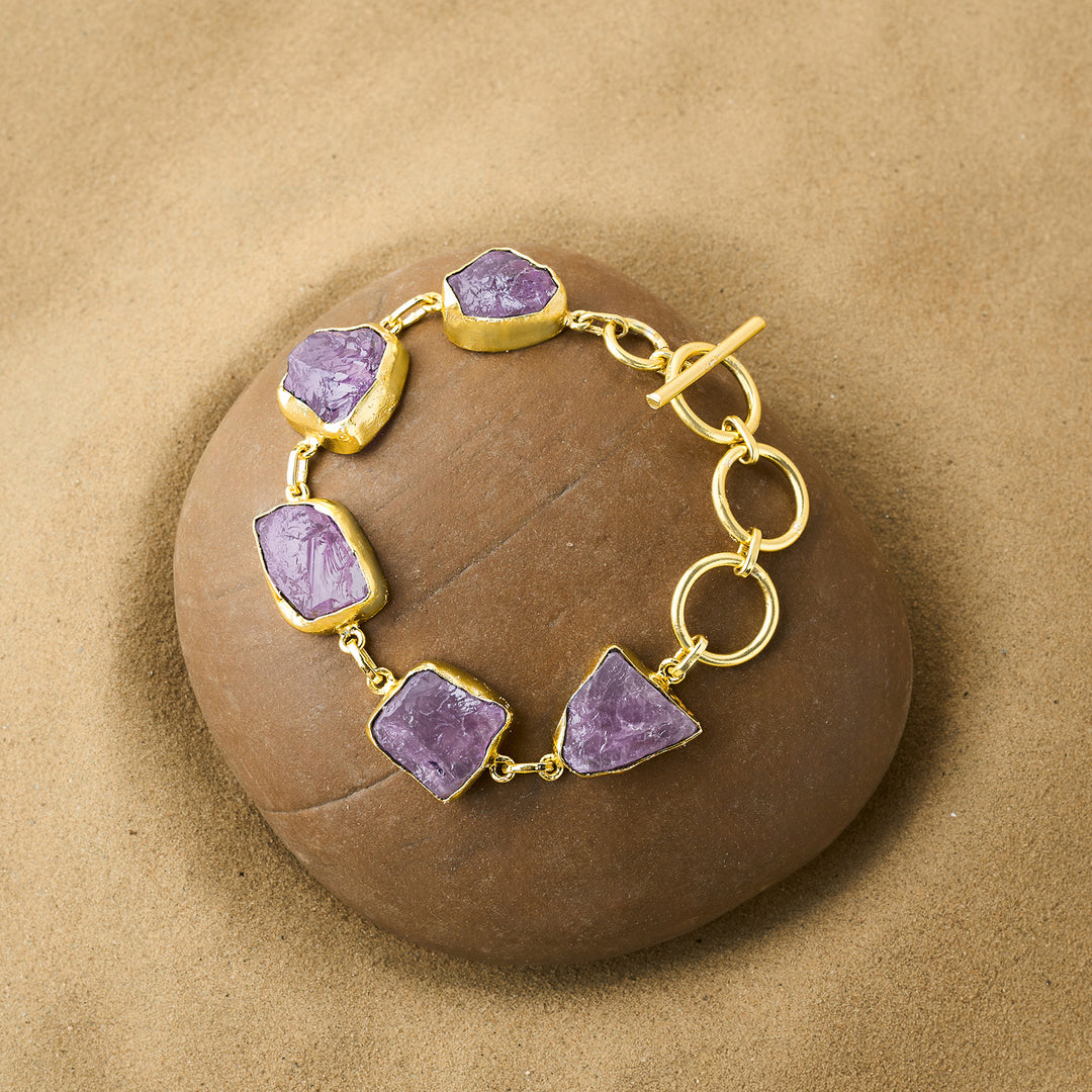 Soléa Purple Natural Stone Bracelet