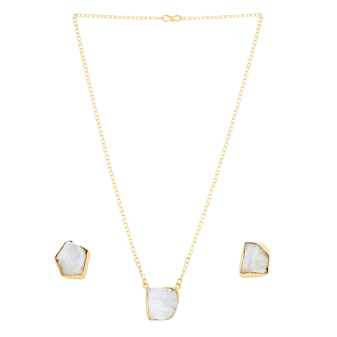 Soléa White Natural Stone Necklace Set