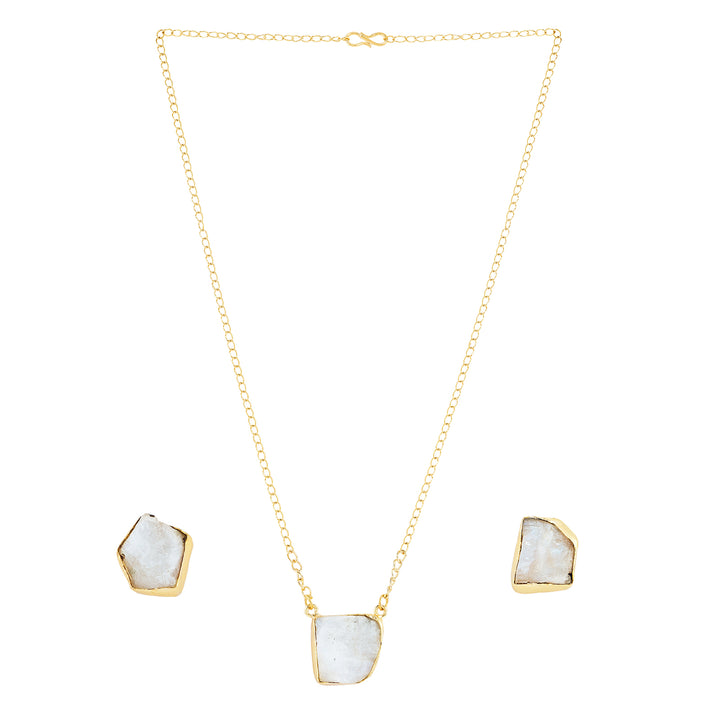 Soléa White Natural Stone Necklace Set