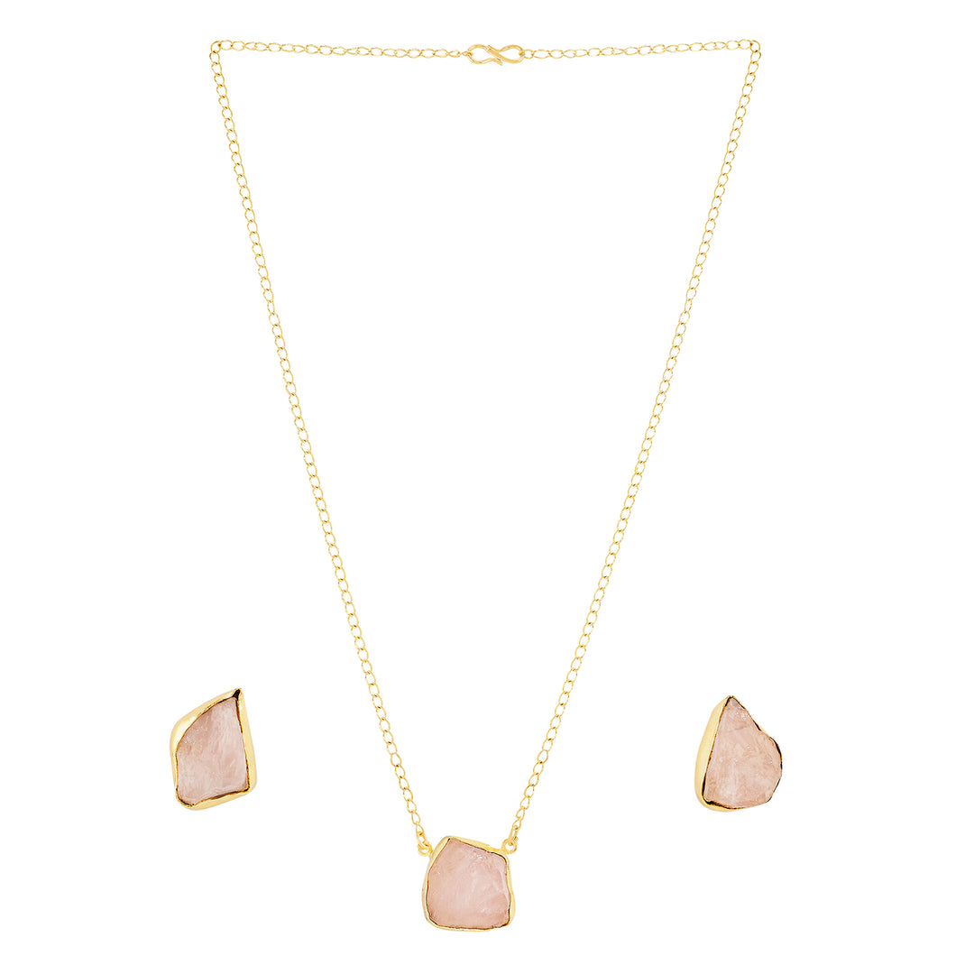 Soléa Pink Natural Stone Necklace Set