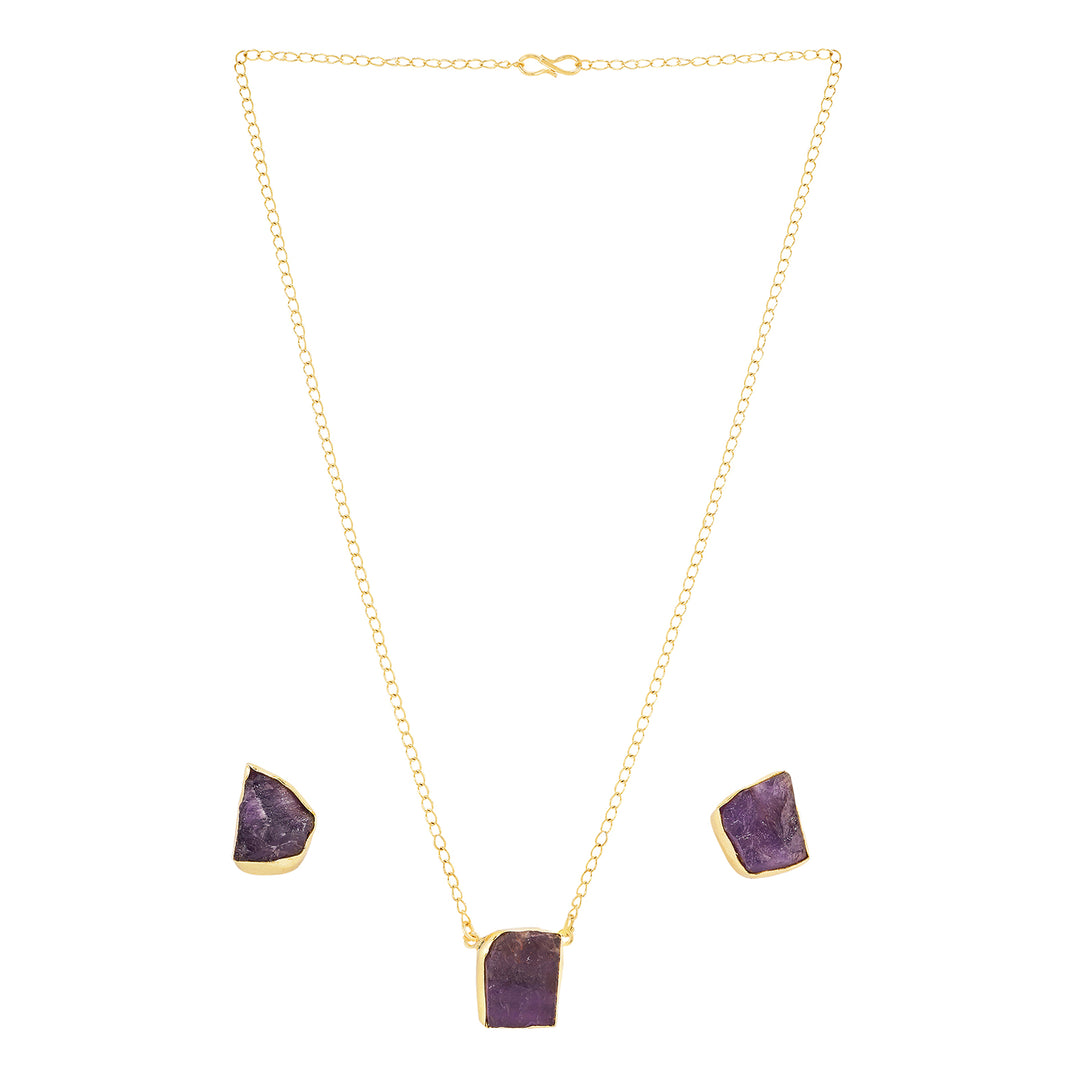 Soléa Purple Natural Stone Necklace Set