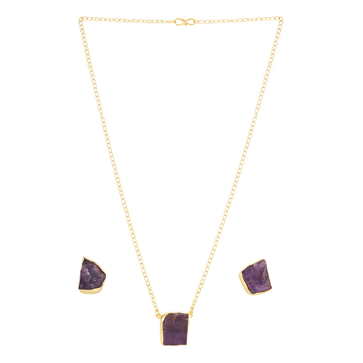 Soléa Purple Natural Stone Necklace Set