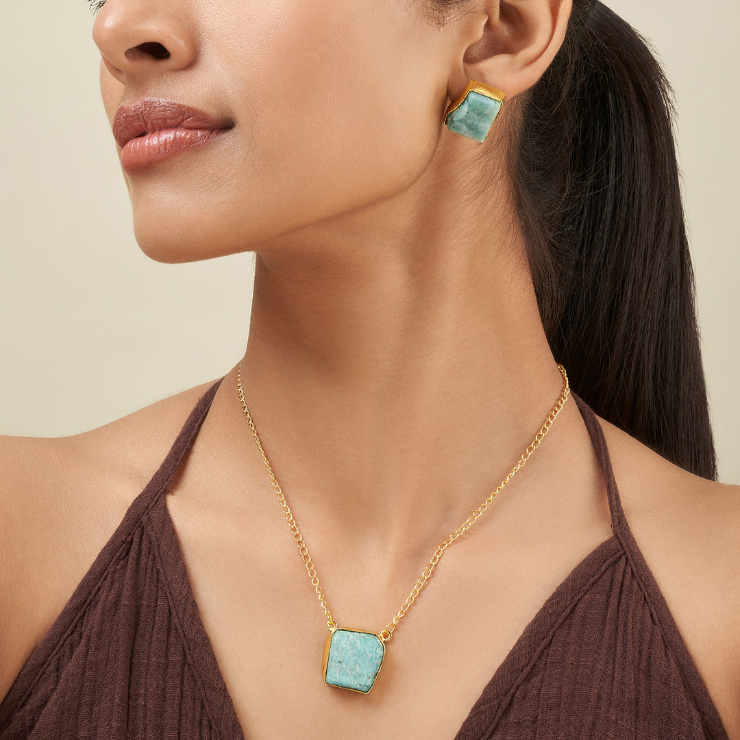 Soléa Turquoise Natural Stone Necklace Set