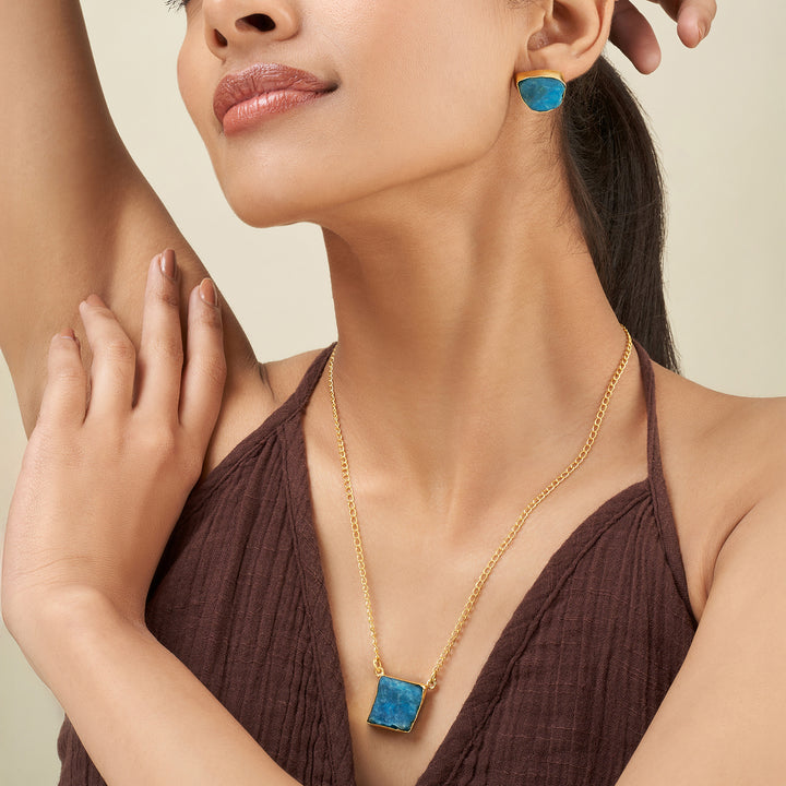 Soléa Dark Blue Natural Stone Necklace Set