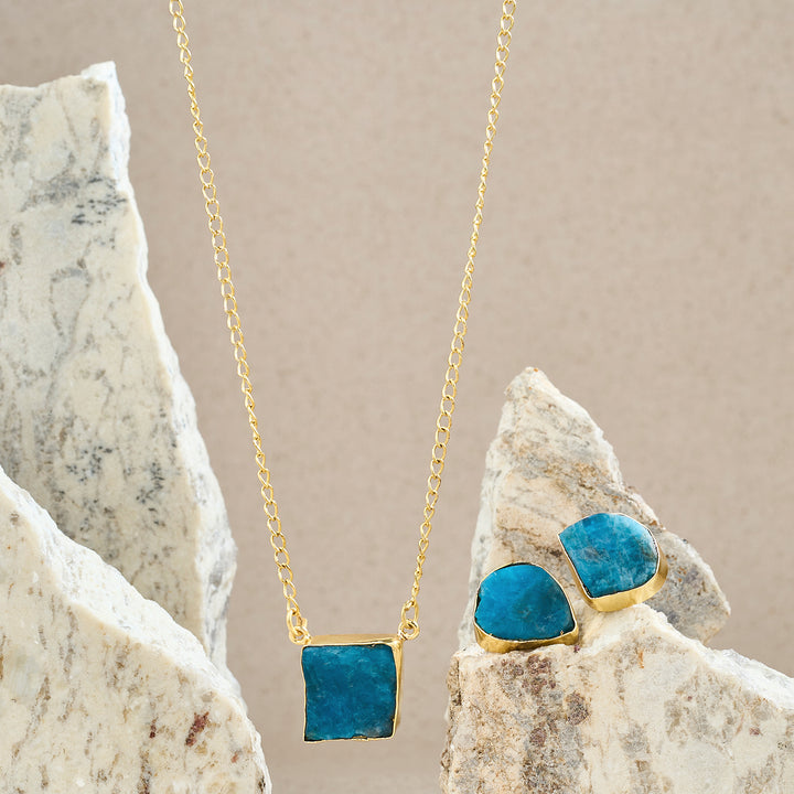 Soléa Dark Blue Natural Stone Necklace Set