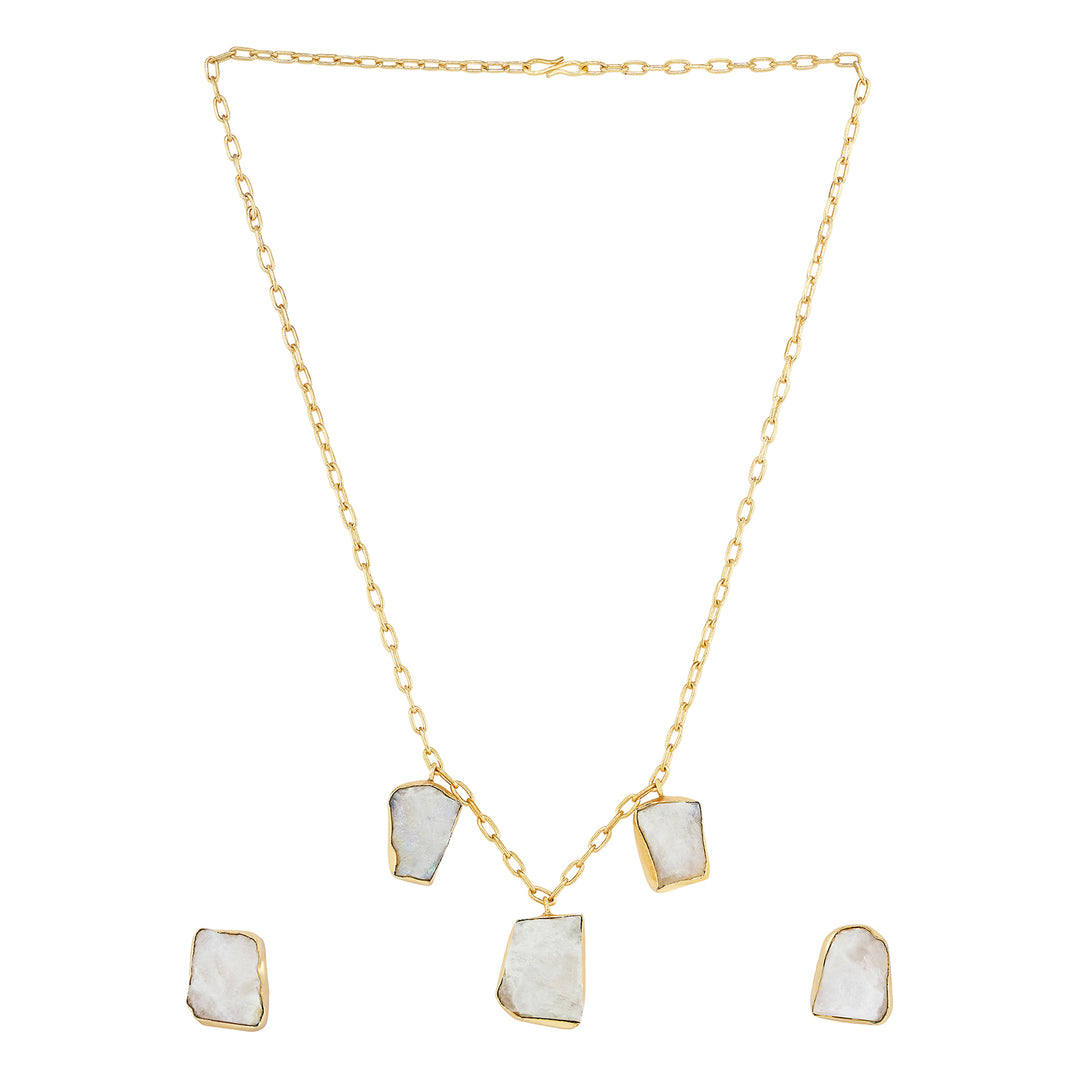 Soléa White Trio Natural Stone Necklace Set