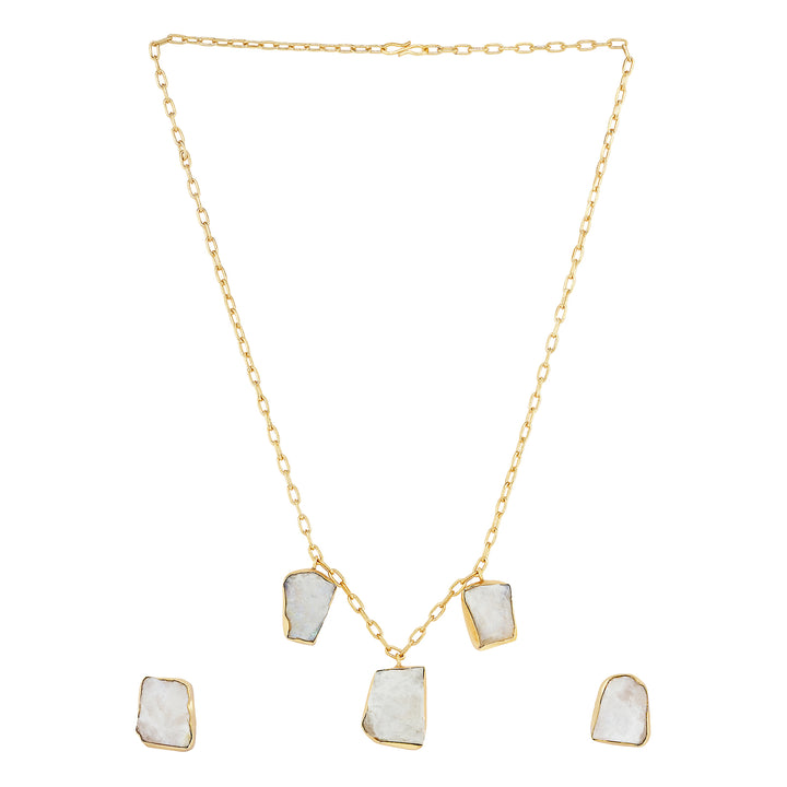 Soléa White Trio Natural Stone Necklace Set