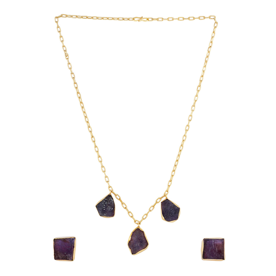 Soléa Purple Trio Natural Stone Necklace Set