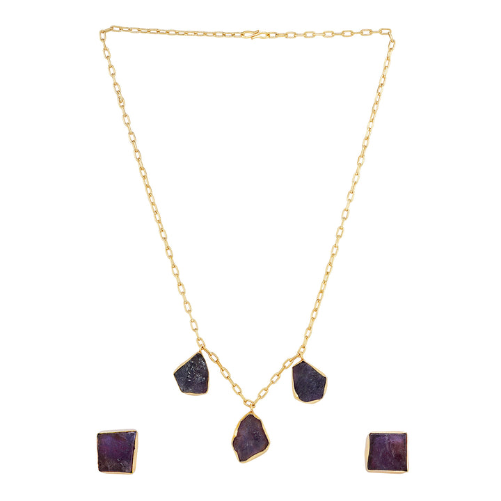 Soléa Purple Trio Natural Stone Necklace Set