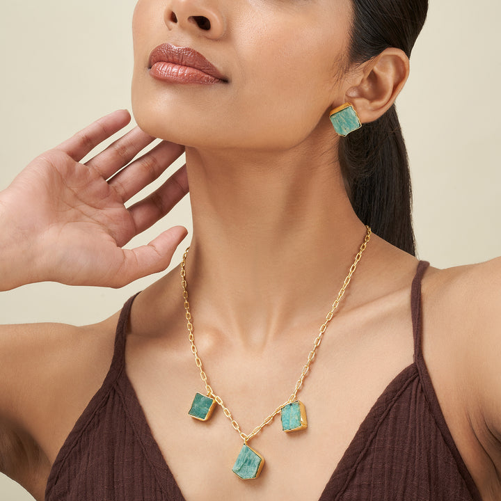Soléa Turquoise Trio Natural Stone Necklace Set