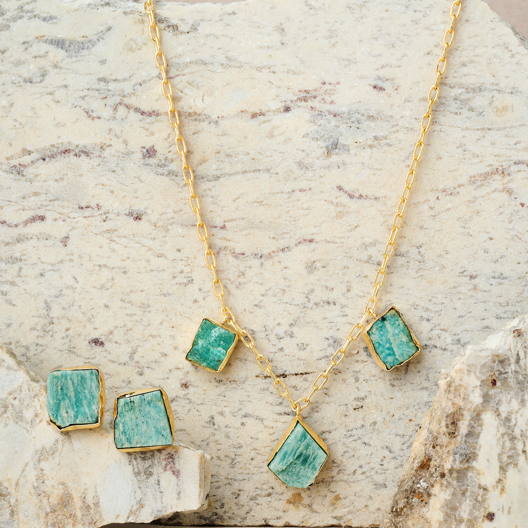 Soléa Turquoise Trio Natural Stone Necklace Set