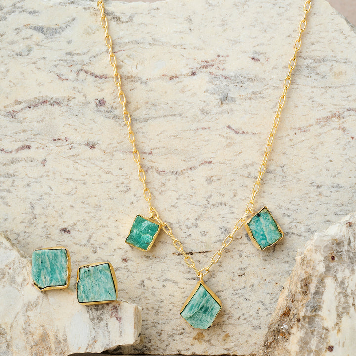Soléa Turquoise Trio Natural Stone Necklace Set