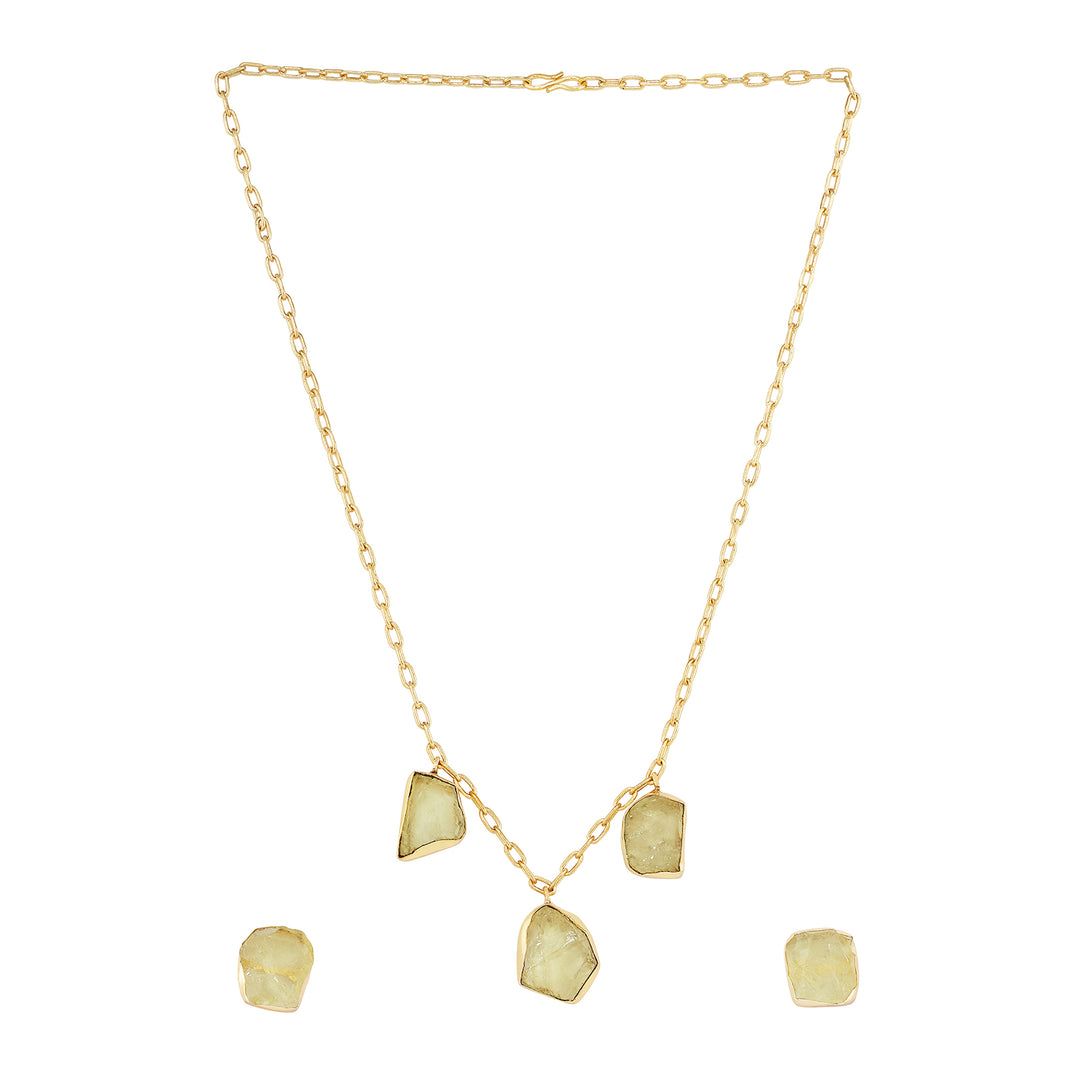Soléa Yellow Trio Natural Stone Necklace Set