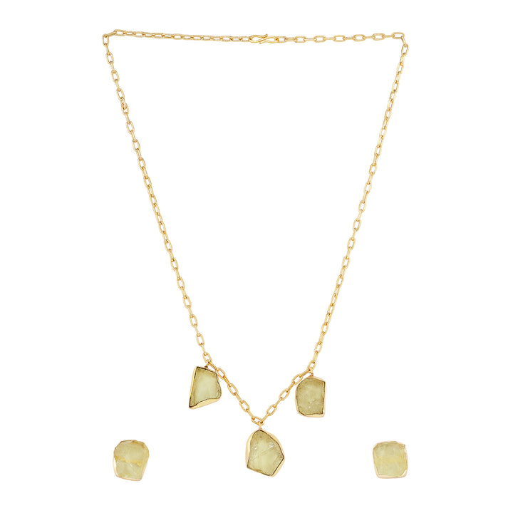 Soléa Yellow Trio Natural Stone Necklace Set