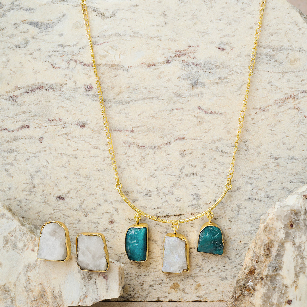 Soléa Dark Blue & White Trio Natural Necklace Set