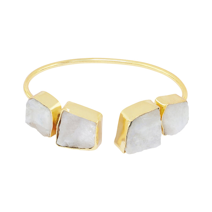 Soléa White Natural Stone Cuff Bracelet