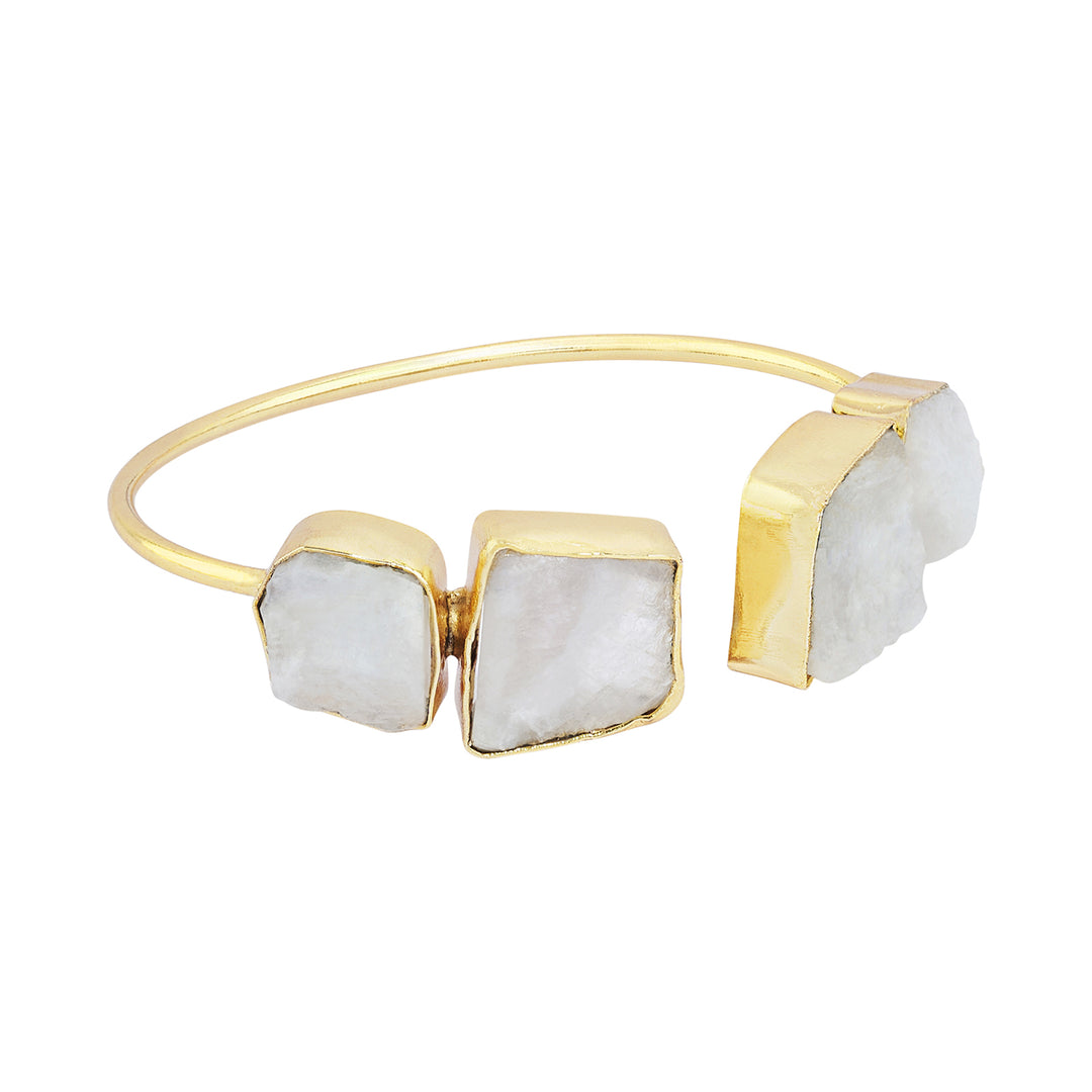 Soléa White Natural Stone Cuff Bracelet