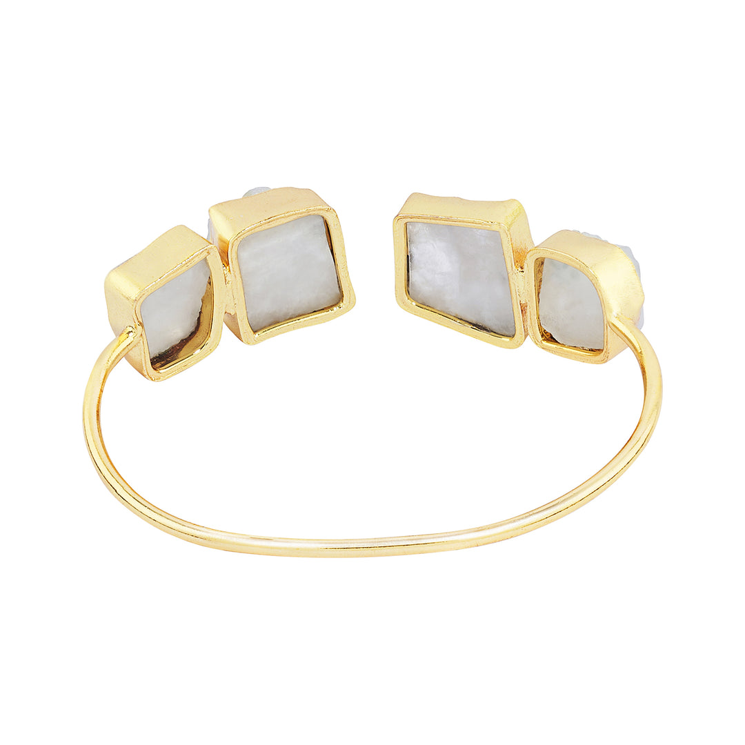 Soléa White Natural Stone Cuff Bracelet