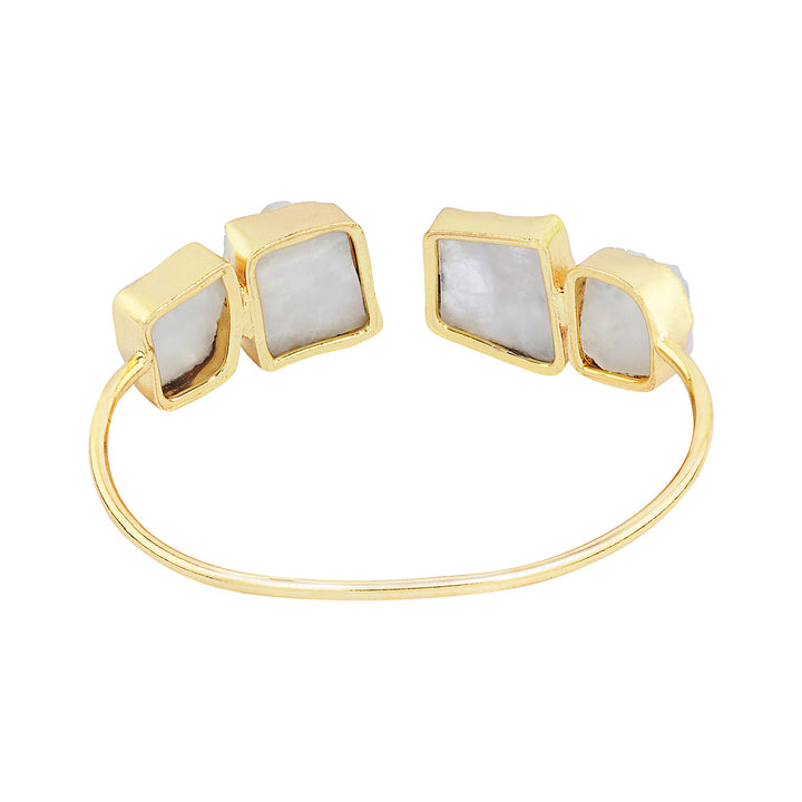 Soléa White Natural Stone Cuff Bracelet