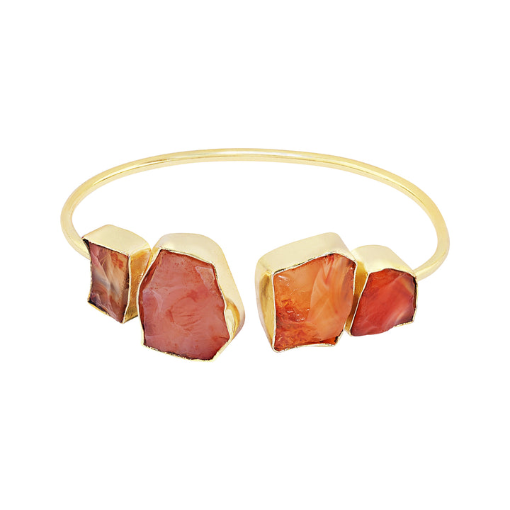 Soléa Orange Natural Stone Cuff Bracelet