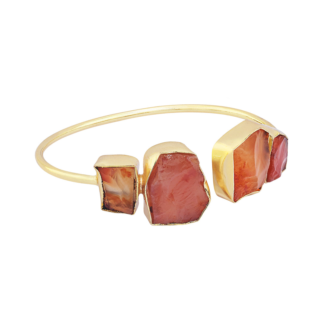 Soléa Orange Natural Stone Cuff Bracelet