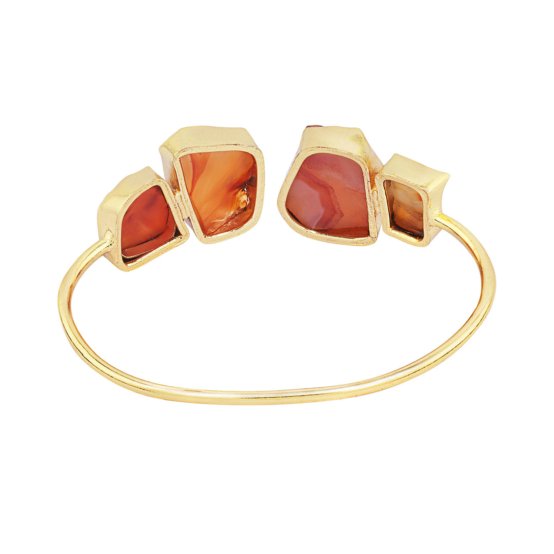 Soléa Orange Natural Stone Cuff Bracelet