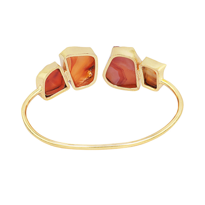 Soléa Orange Natural Stone Cuff Bracelet