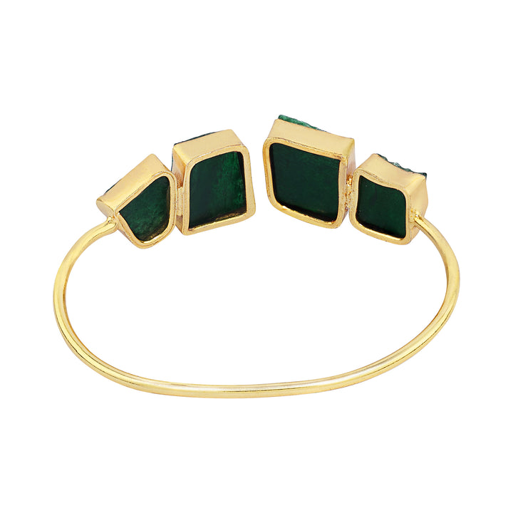 Soléa Dark Green Natural Stone Cuff Bracelet