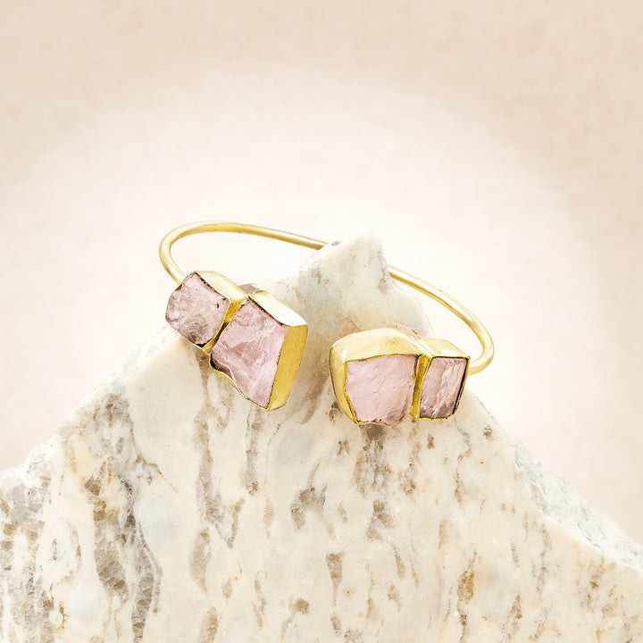 Soléa Pink Natural Stone Cuff Bracelet