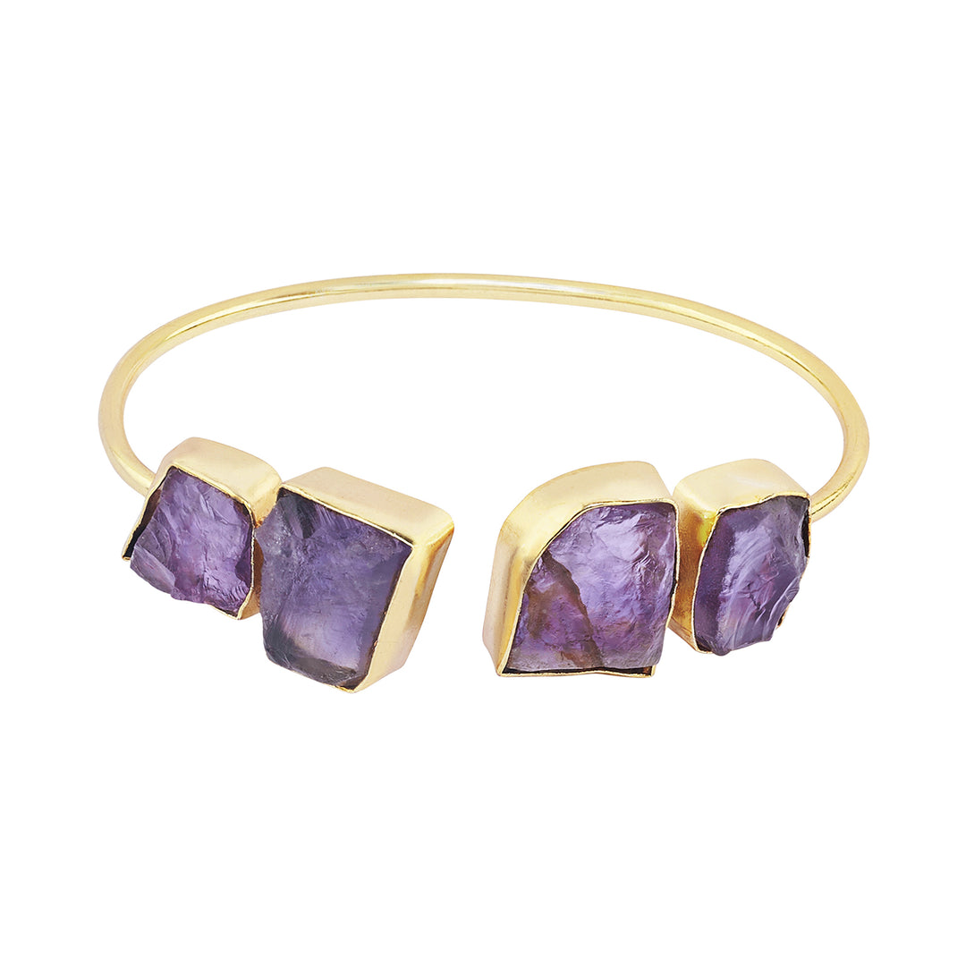 Soléa Purple Natural Stone Cuff Bracelet