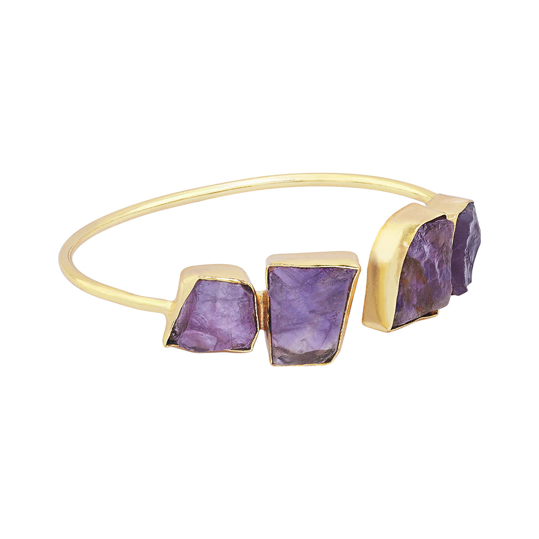 Soléa Purple Natural Stone Cuff Bracelet
