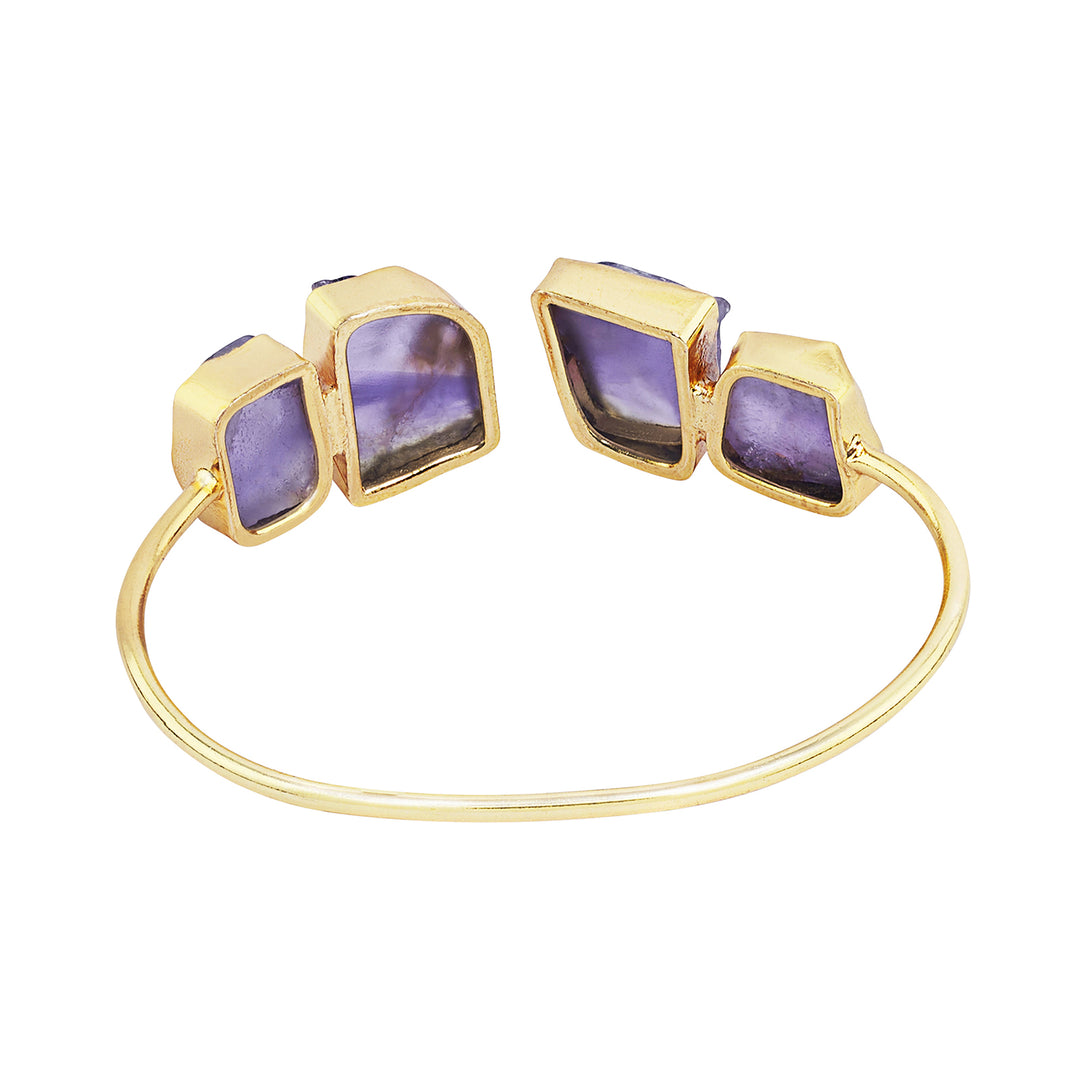 Soléa Purple Natural Stone Cuff Bracelet