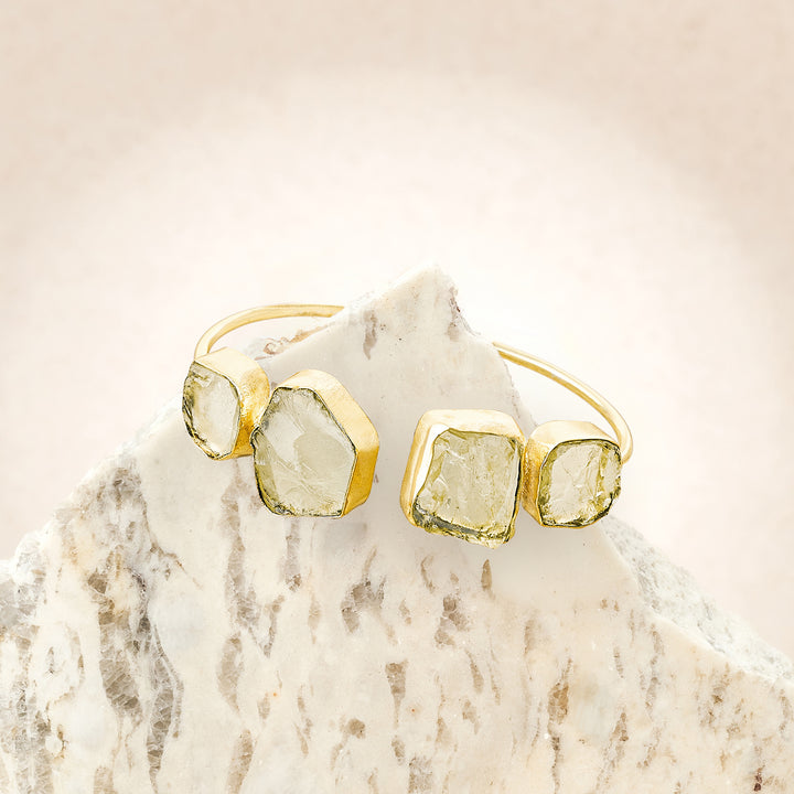 Soléa Yellow Natural Stone Cuff Bracelet
