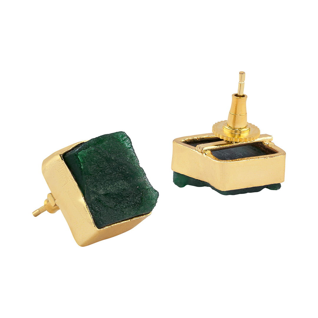 Soléa Dark Green Natural Stone Royal Necklace Set