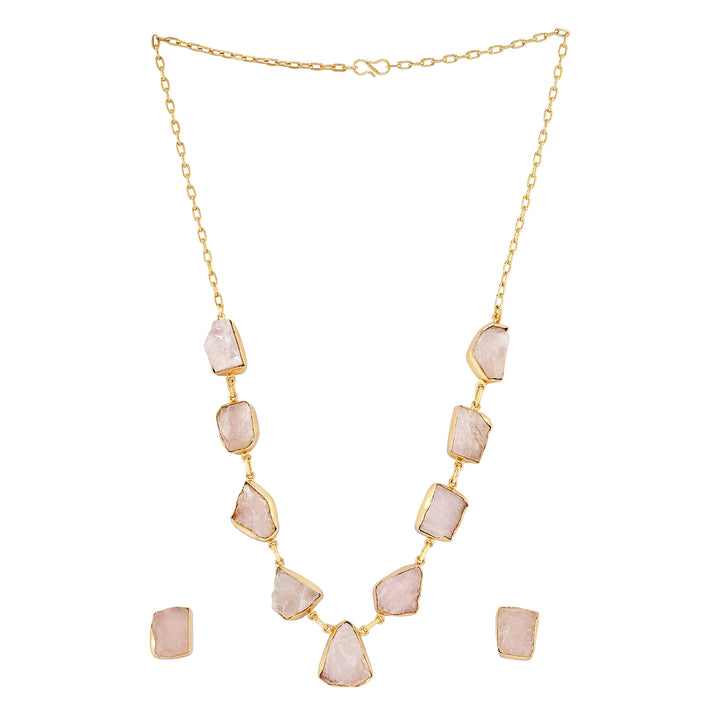 Soléa Pink Natural Stone Royal Necklace Set