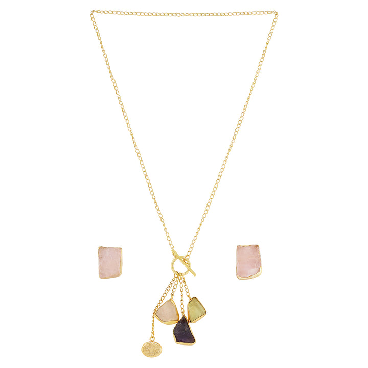 Soléa Aura Multicolored Natural Stone Charm Necklace Set