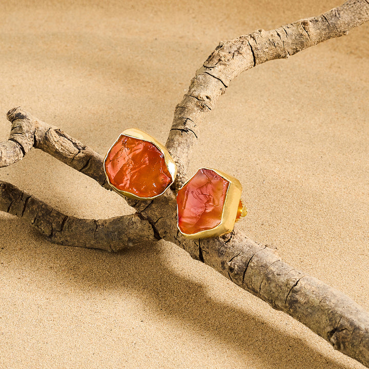 Soléa Orange Natural Stone Earrings